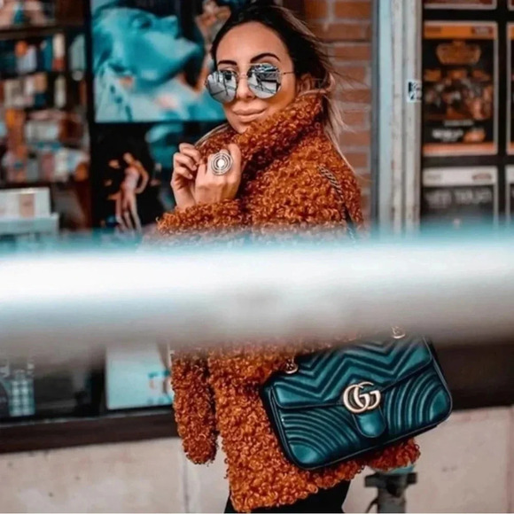 ZARA FAUX MONGOLIAN FUR COAT-Small - Picture 6 of 8